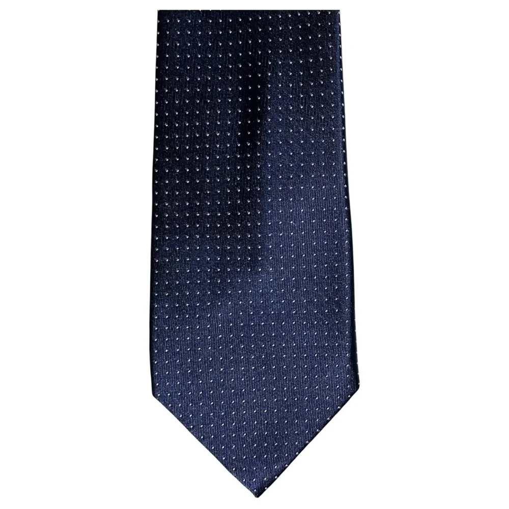 Tommy Hilfiger Necktie Men’s Blue White Polka Dots 58x3